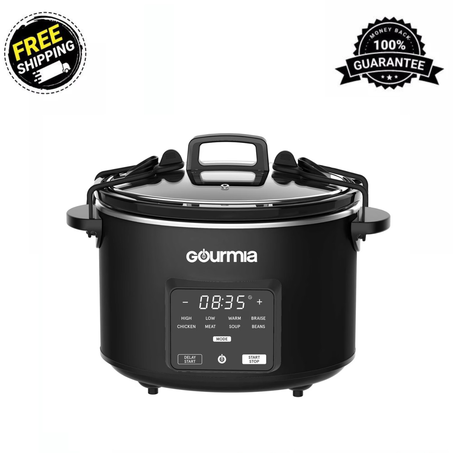 Gourmia Programmable Slow Cooker 4.5 Qt with Digital Control