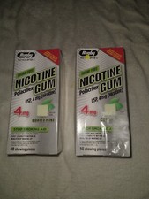 Lot of 2..Nicotine Gum Mint Coating 80 chews total 4mg by Rugby