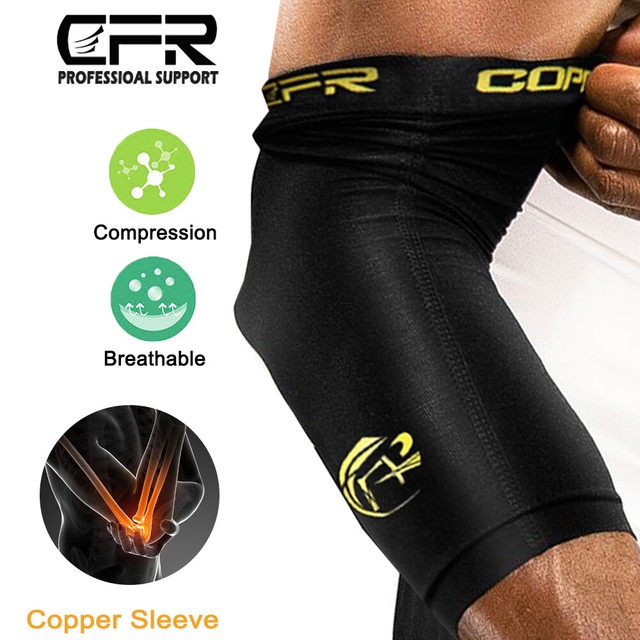 Compression Arm Sleeves Copper Infused Elbow Support Brace Joint gym