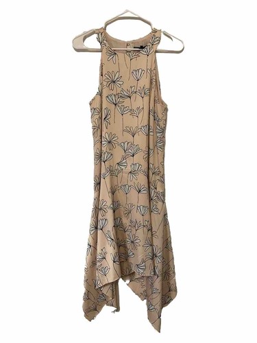 Maggy London Women Size 10 Dress Blush Floral Print High-Low Sleeveless