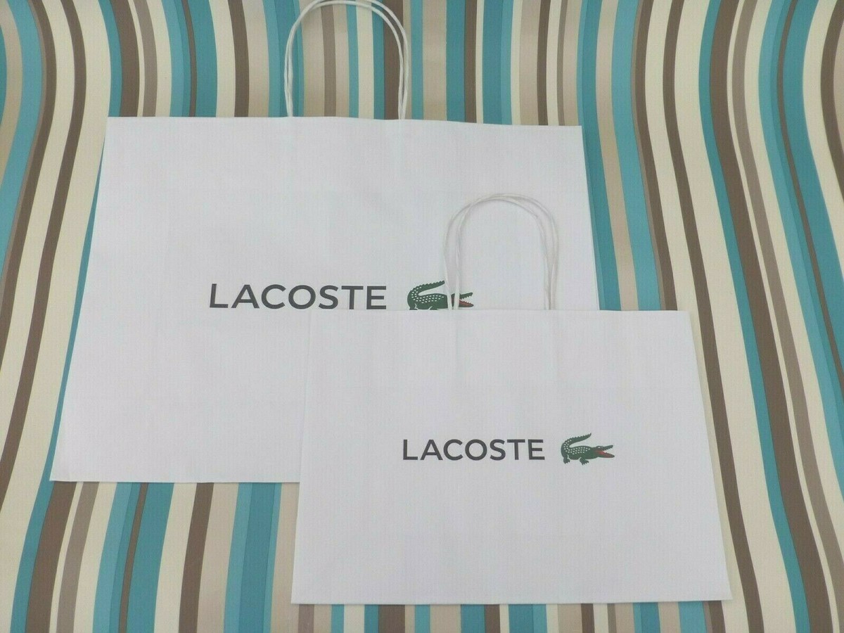 Sac de rangement cadeau papier Lacoste 41x29cm S XXL papier blanc large porte pa