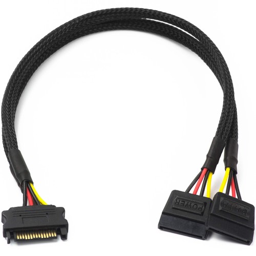 CRJ 15-Pin SATA Y Splitter Power Splitter Cable - 12" - Picture 2 of 2