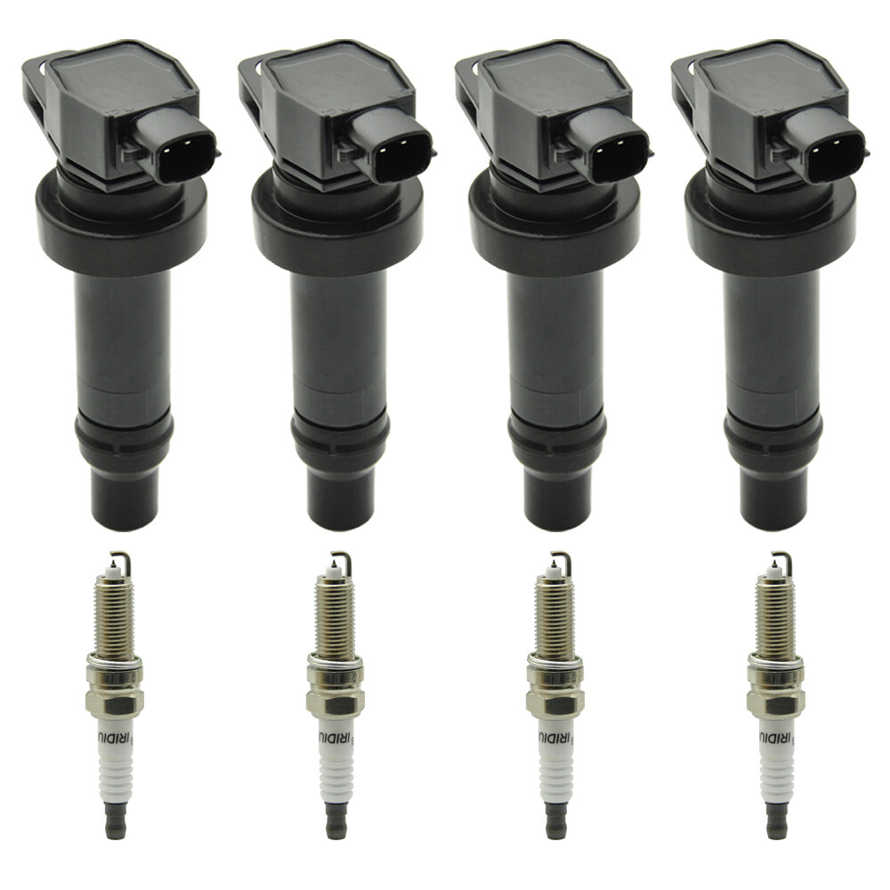 UF636 4xIgnition Coils + 4x Spark Plugs For KIA SOUL 1011 I4 1.6L