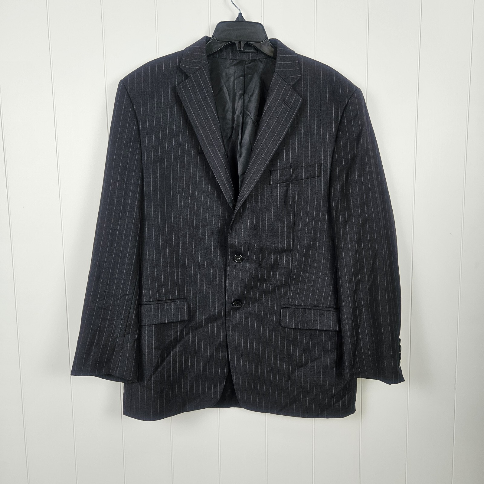 Lauren Ralph Lauren 42R Dark Gray Stripe Wool Blazer Suit Jacket Sport Coat