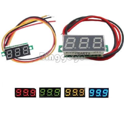 0.28'' DC 0-100V / 2.5-30V 2/3-Wire Voltmeter LED Display Voltage Panel Meter