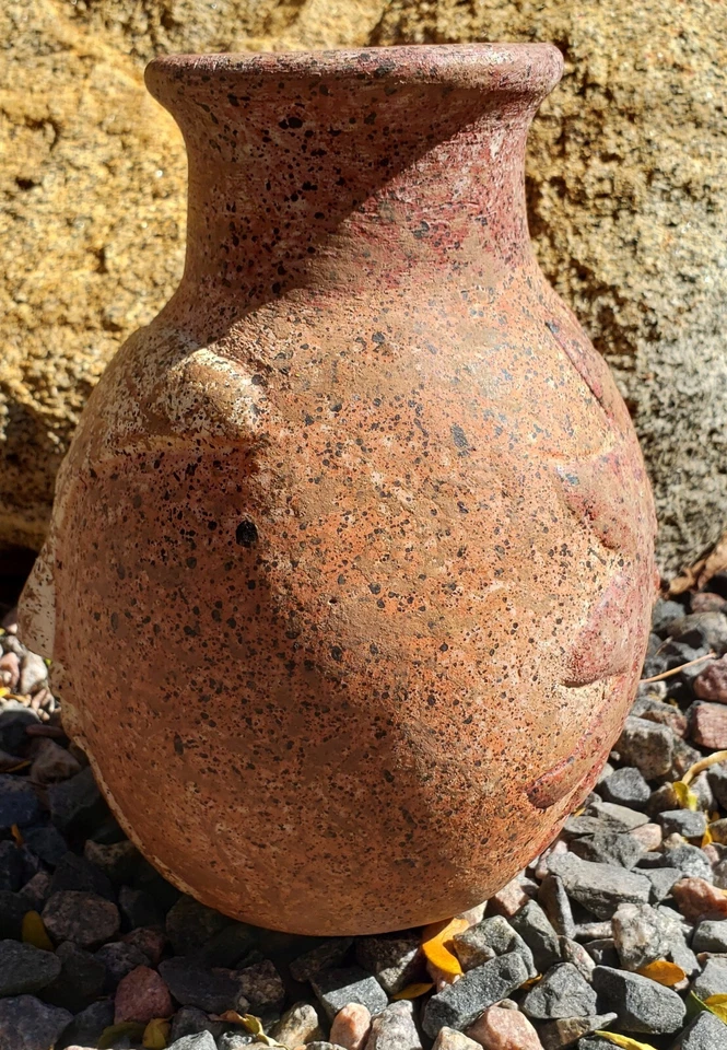 Vintage SOUTHWESTERN, DECORATIVE CLAY SUN & MOON VASE Made In Mexico - Image 3 of 4