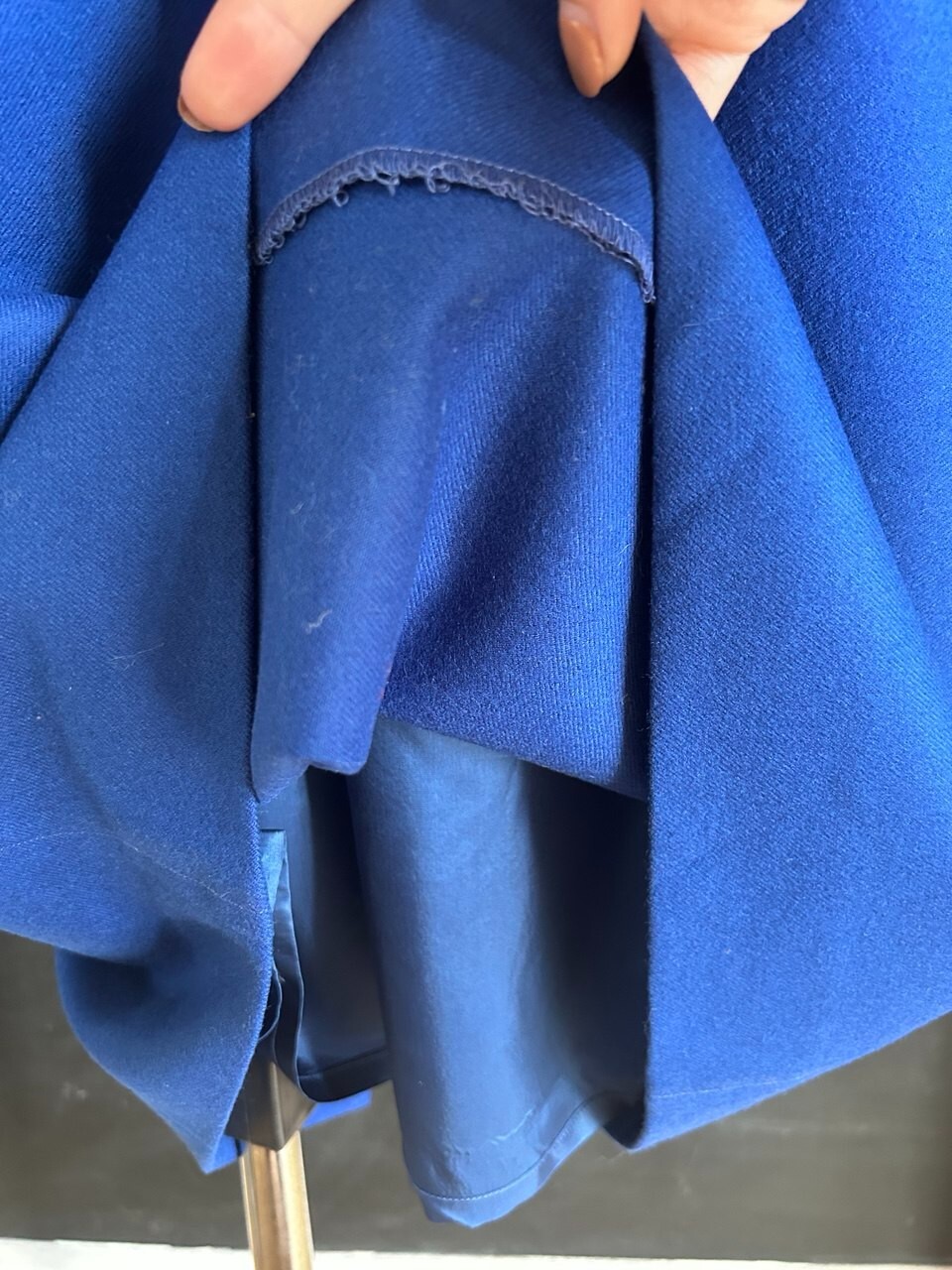 SAINT LAURENT Gonna a matita vintage anni 80 YSL blu royal lana ufficio classica blu navy taglia L XL