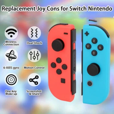 MARKENLOS 2er-Set Joy Con Controller - Links&Rechts Kabelloses Gamepad Für Nintendo Switch