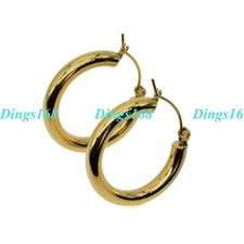 Designer Inspired 18K Yellow Gold Filled 1"/25mm Medium Size Hoop Earrings C5A-L