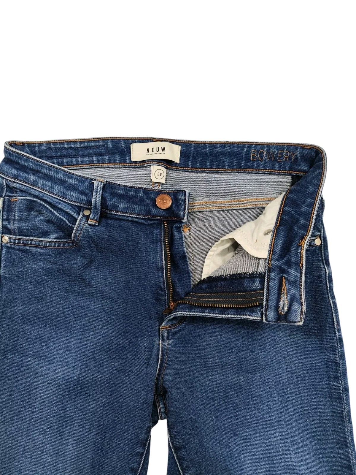 Neuw Bowery Jeans Women's Size 29W 29L Blue Denim Slim Tapered Stretch image 2