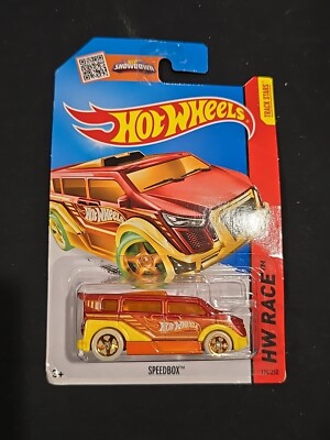Hot Wheels SPEEDBOX HW Race Red Yellow Van Car 174/250 2013 New Sent In Box