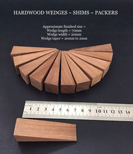 12 x  HARDWOOD WEDGES~SHIMS~PACKERS 70mm x 20mm WITH A 20mm TO 2mm TAPER