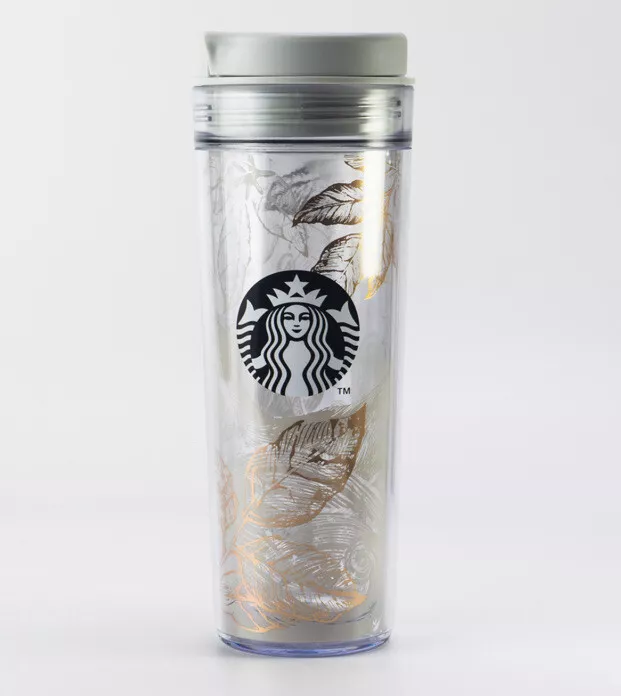 NWT Starbucks Philippines White Siren Gold Clear Tumbler Cup 16 oz