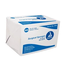 Dynarex 3242 Surgical Gauze Sponge 4 in. x 4 in. 8 Ply (Box of 200)