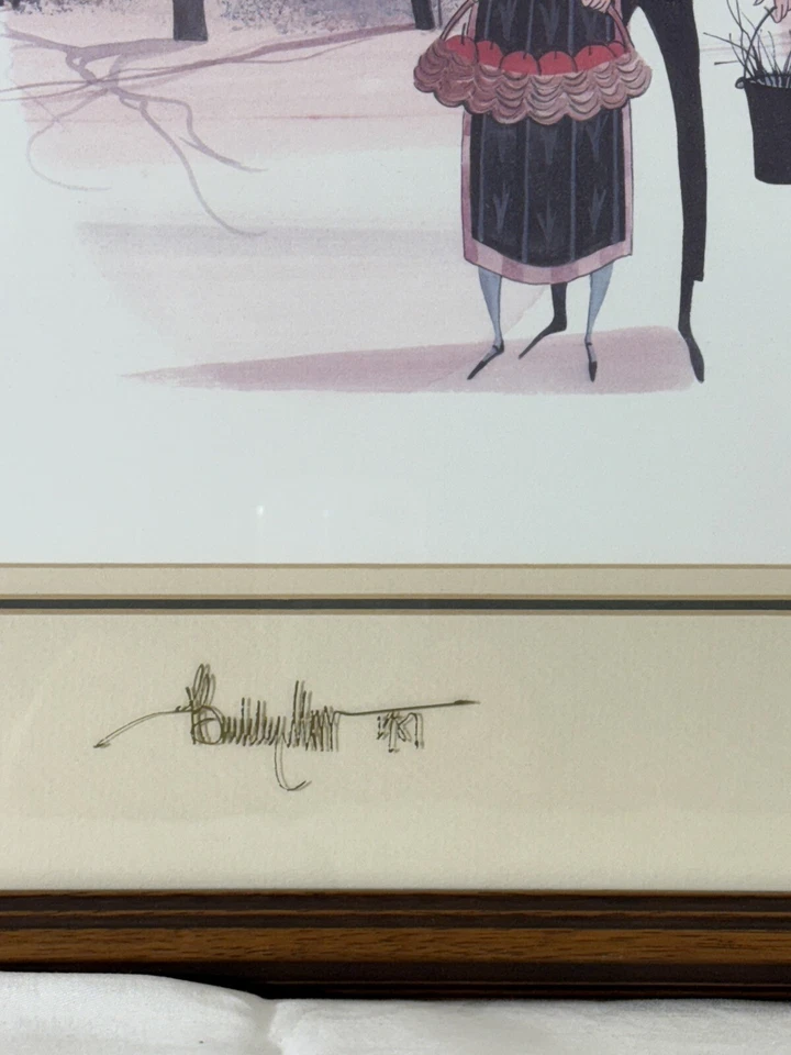 1987 P. Buckley Moss Society литография «Домохозяйки» 318/1000, печать и матовая подпись - Изображение 3 из 4