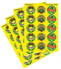 Scratch n Sniff Stickers! 4 sheets PINEAPPLE Scented 60 Stickers! TREND Frogs
