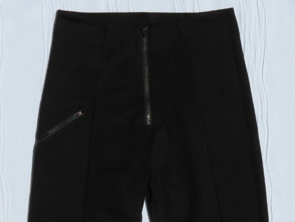 PRARIE UNDERGROUND Black Ponte Visible Zip High Rise Skinny Ankle Pants US M 6 8 - Image 2 of 4