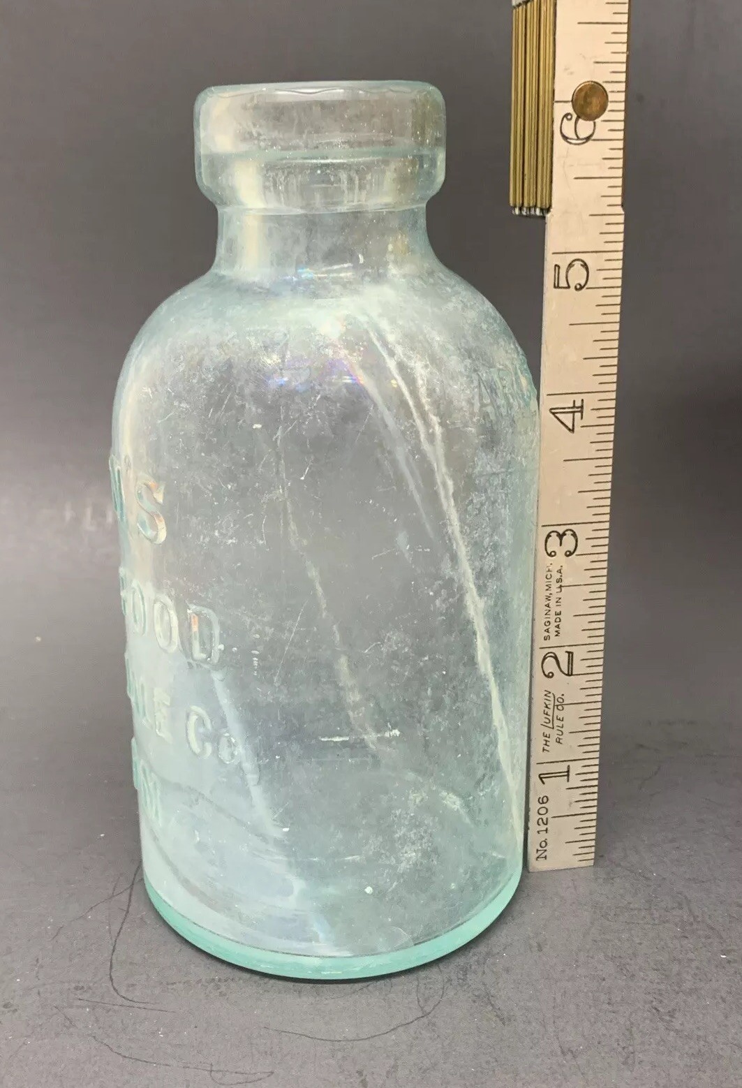 ATQ MELLIN'S INFANT'S FOOD DOLIBER GOODALE BOSTON 1890 HAND BLOWN BOTTLE