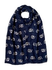 Elephant Foil Print Scarf Ladies Large Size  Light Weight Hijab Shawl Snood