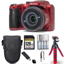 Kodak PIXPRO AZ255 Digital Camera Red  Spider Tripod  Case - 128GB Kit