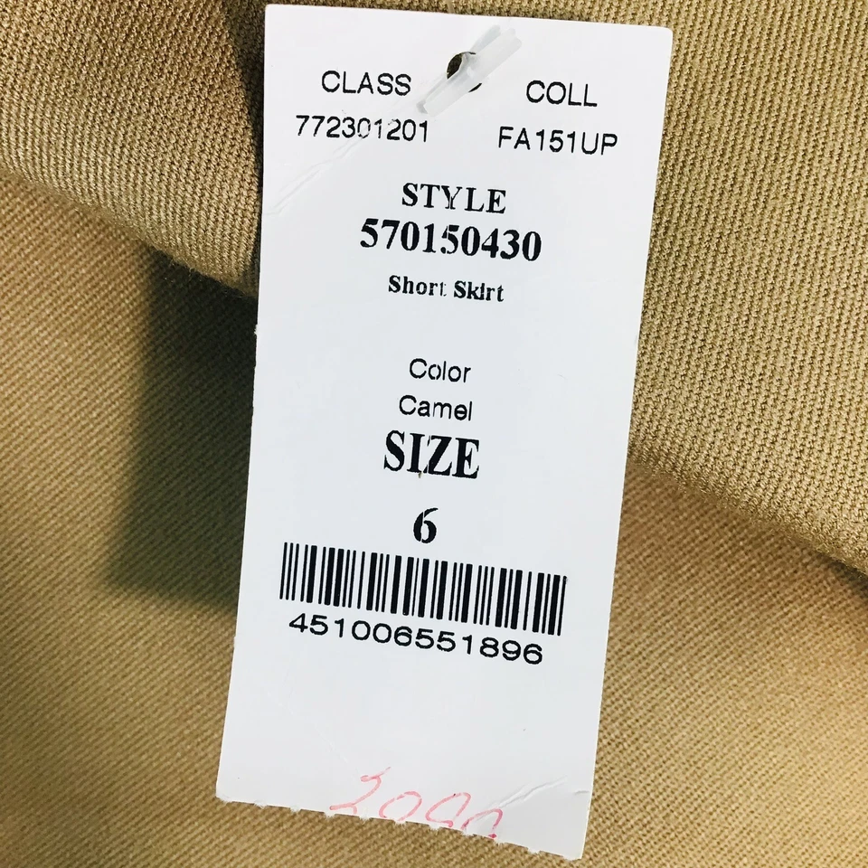 White House Black Market WHBM NOVA Saia Camelo Bronzeada Feminina Tamanho 6 Camadas Zíper Nova Com Etiqueta - Imagem 3 de 4