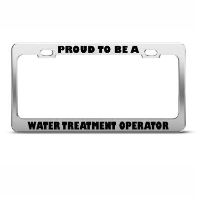 #ad License Plate Frame Proud Be Water Treatment Operator Career Car Accessories $19.99