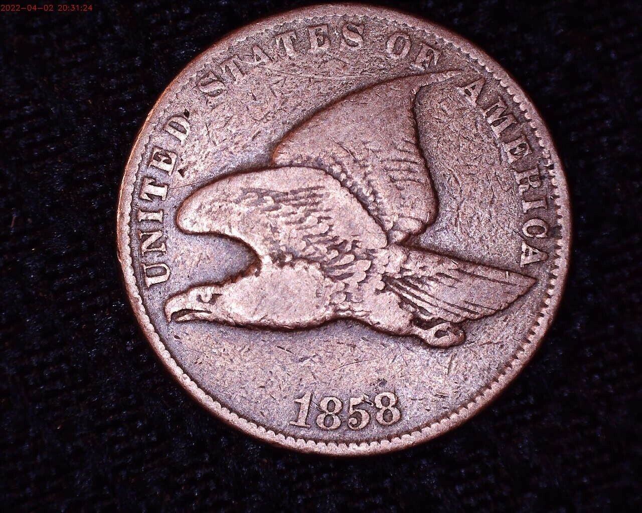 Nice 1858 Small Letters Flying Eagle Cent Nice Tail and Feather