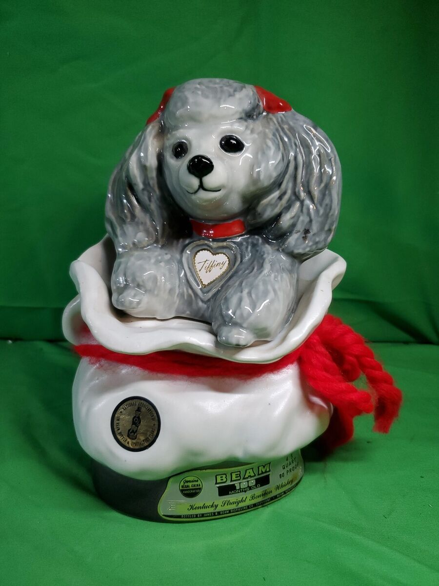 Tiffany Poodle Jim Beam Decanter Handcrafted Ceramic Bottle Tiffany Poodle Jim Beam Decanter Handcrafted Ceramic Bottle
