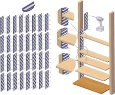 EZStudRack Shelving System- 32 Pack Gray, 128 Wood Screws-WOOD NOT INCLUDED
