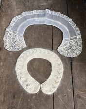 VTG HAND KNITTED BARR  BEARDS INC ANGORA WOOL COLLAR AND NYLON NECK COLLAR