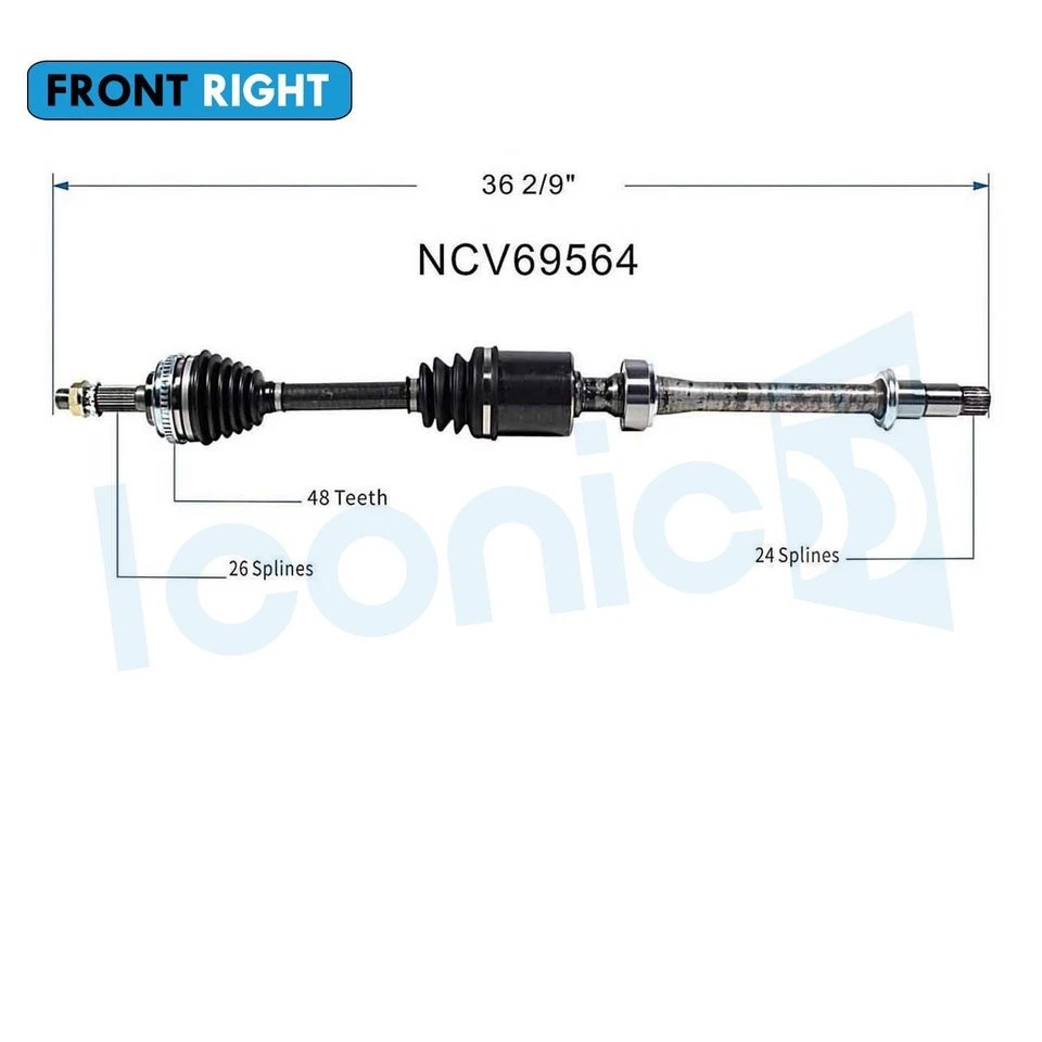Front Right CV Axle Shaft for 1996 1997-2000 Toyota RAV4 2.0L FWD Manual Trans - Изображение 2 из 4