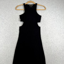 GUESS Womens XS Ribbed Tank Dress With Side Cut Outs And Slit Black Excellent