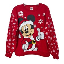 Disney Mickey Mouse Christmas Holidays fleece sweater Juniors size M 7/9