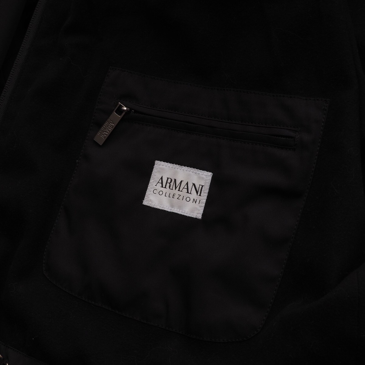 ARMANI COLLEZIONI Water Repellent ブルゾン Armani Collezioni Mens Black Water Repellent Zip Jacket size 50