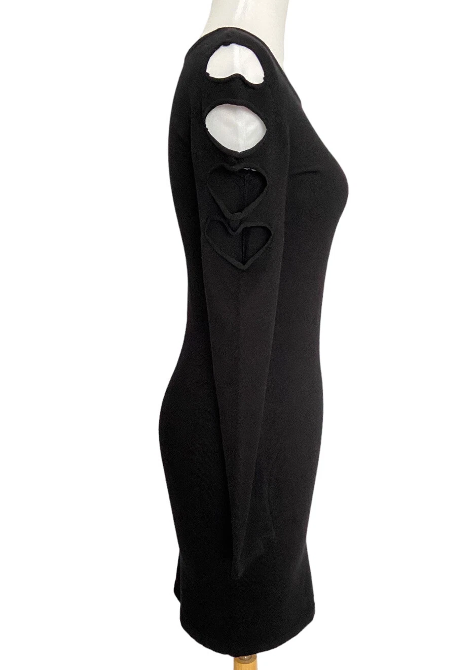 VETEMENTS Abito donna Say What Bodycon taglia S small nero corto elasticizzato maniche ritagliate