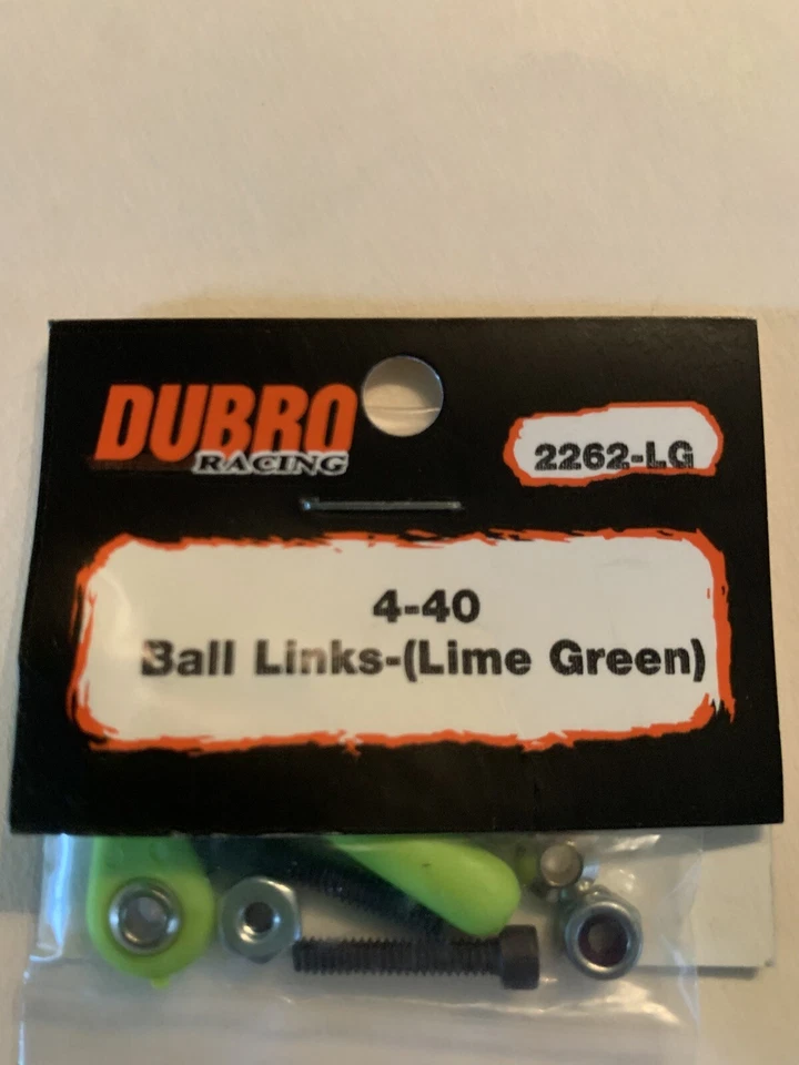 Du-Bro 4-40 Ball Links Lime Green 2262-LG Qty:2 Each Hobby Bolts, RC Fastener - Image 2 of 4