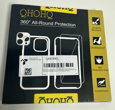 QHOHQ 5 in 1 for iPhone 13/14 case+ 2X Screen & lense Protectors Slim Yellow