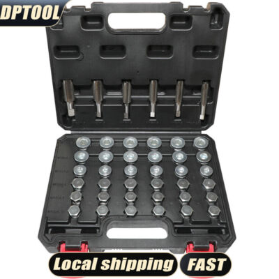 114pc Oil Pan Drain Sump Plug Key Thread Repair Tool Kit Set Drain Plug NEW