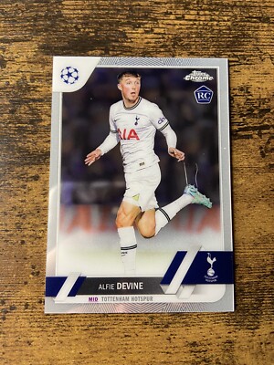 2022-23 Topps Chrome UEFA Club Competition Alfie Devine RC Rookie Tottenham #129