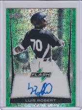 LUIS ROBERT 2018 Leaf Flash Green AUTO Rare Card #'d 7/15 CHICAGO WHITE SOX