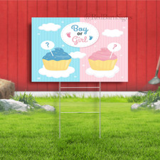 Boy or Girl gender reveal yard sign