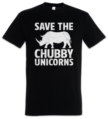 Save The Chubby Unicorns Herren T-Shirt Nashorn Einhorn Rhino Rainbow Regenbogen