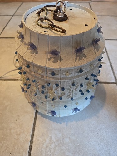 Vintage Multicolor Birds Lawnware Hanging Patio Deck Camping Lamp - Picture 2 of 16