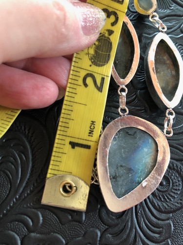 Old Southwest Blue Flash Labradorite Arrow Artisan Pendant Necklace 17.5" - Picture 4 of 5