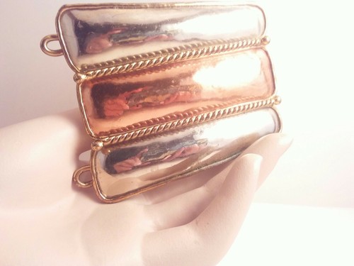 Vintage Hecho En Mexico Nickel silver Copper Huge South Western Belt Buckle - Picture 2 of 12