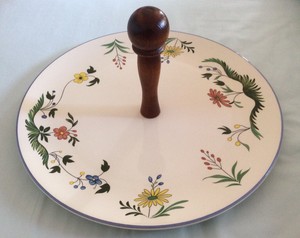 Details About Center Handled Serving Tray Oiseau De Paradis Gien France Dishwasher Proof 12