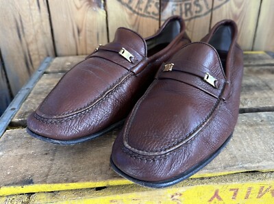 ARTIOLI CE NERO Italian Shoes Loafers Men's Size 9.5 D Brown Leather Slip On