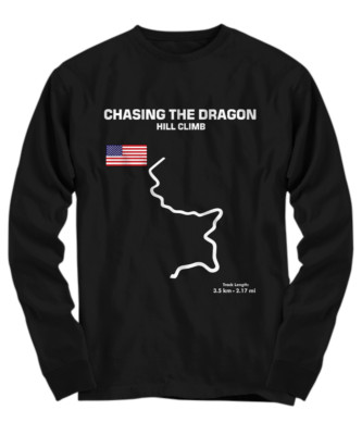 Chasing the Dragon Hill Climb Track Course Outline shirt - Long Sleeve Tee