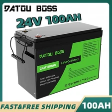 24V100Ah Lithium Battery BMS Solar LiFePO4 Deep Cycle Off-grid RV Camper Marine