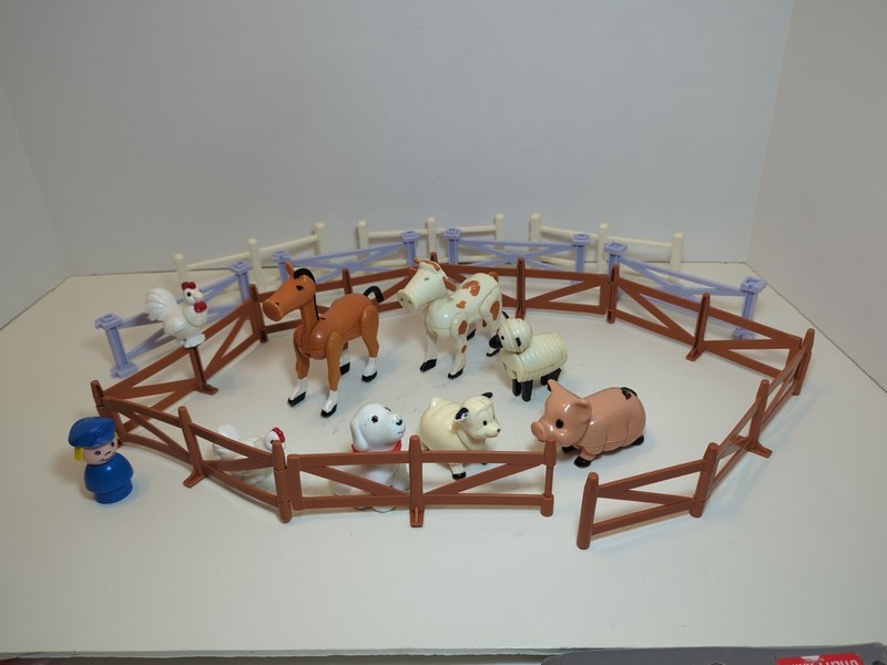  Fisher-Price Little People Li'l Playmates Farm Littlest Pet Shop Cow Pig Horse